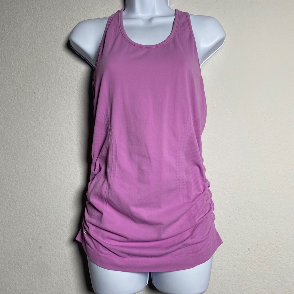 Athleta Ruched Tank Top Racerback Activewear Sleeveless Top Purple Size S